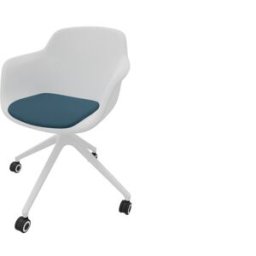 Leaderburo Chaise de réunion pivotante pieds blancs en polypropylène Wendy Blanc, rose, vert, bordeaux, bleu, noir ou marron