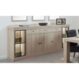 Vivabita Buffet/bahut haut contemporain 250 cm coloris orme naturel Vaucluse II Orme naturel