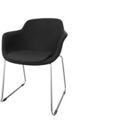 Leaderburo Chaise d'accueil en polypropylène pieds chromés Wendy Blanc, rose, vert, bordeaux, bleu, noir ou marron
