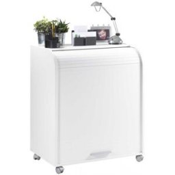 Deladeco Bureau secrétaire informatique mobile moderne Dusty Blanc, blanc/noir, noir, noir/blanc, blanc/imprimé ou noir/imprimé
