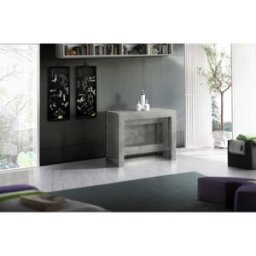 Deladeco Table console extensible contemporaine ciment brut Montoya Ciment brut