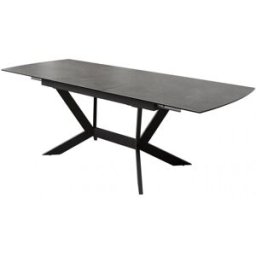 Deladeco Table de salle à manger extensible moderne en céramique anthracite Acapulco Anthracite