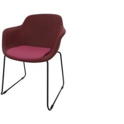 Leaderburo Chaise d'accueil en polypropylène pieds noirs Wendy Blanc, rose, vert, bordeaux, bleu, noir ou marron