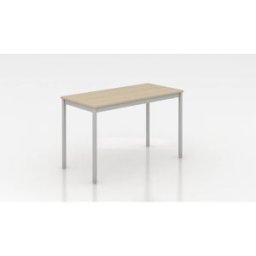Leaderburo Table de réunion métal et bois chêne moyen profondeur 60 cm Aurore Chêne moyen