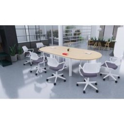 Mateol Table d'extension demi-lune Zitto Blanc neige et chêne clair