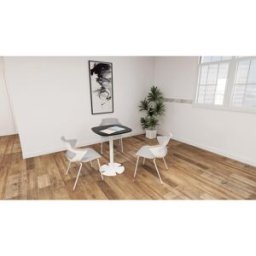 Matelpro Table d'appoint carrée Swanny Blanc, argile, noir, nebraska, chêne fil ou timber