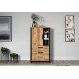 Deladeco Buffet haut contemporain chêne mango Enabelle Chêne mango