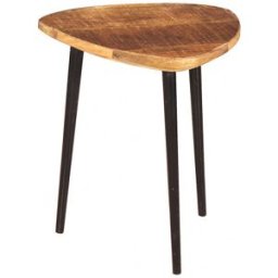 Vivabita Table basse industrielle H 37 cm en bois de manguier massif naturel Allister Naturel
