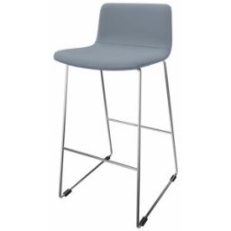 Leaderburo Tabouret en tissu pieds chromés Mokky Marron, gris foncé, orange, mauve, vert, bleu ciel, turquoise, bleu gris, gris ou anthracite
