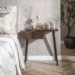 Vivabita Chevet style nature 1 tiroir en acacia massif brun Carvie Brun