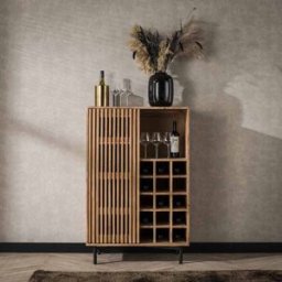 Vivabita Meuble de rangement pour bouteilles style industriel Snow Naturel