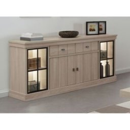 Vivabita Buffet/bahut haut contemporain 197 cm coloris orme naturel Vaucluse II Orme naturel
