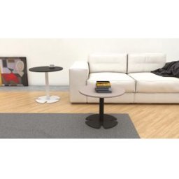 Matelpro Table d'appoint ronde Swanny Blanc, argile, noir, nebraska, chêne fil ou timber