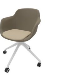 Leaderburo Chaise de réunion pivotante pieds blancs en polypropylène Wendy Blanc, rose, vert, bordeaux, bleu, noir ou marron