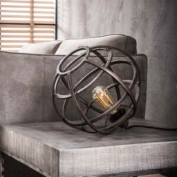 Vivabita Lampe de table vintage en métal cuivré Ø 33 cm Julia