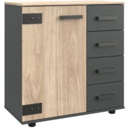 Deladeco Commode adulte industrielle 81 cm Madrid Chêne