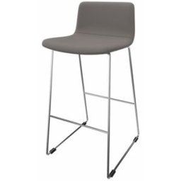 Leaderburo Tabouret en tissu pieds chromés Mokky Marron, gris foncé, orange, mauve, vert, bleu ciel, turquoise, bleu gris, gris ou anthracite