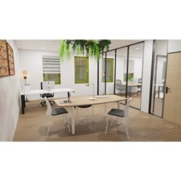 Matelpro Table de réunion tonneau Skyline Blanc, gris, argile, hêtre, nebraska, chêne fil, timber ou cèdre