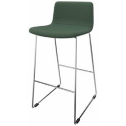 Leaderburo Tabouret en tissu pieds chromés Mokky Marron, gris foncé, orange, mauve, vert, bleu ciel, turquoise, bleu gris, gris ou anthracite