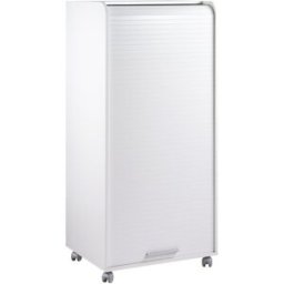 Deladeco Bureau secrétaire informatique à rideau mobile Argo Blanc, chêne, noir, blanc/imprimé, chêne/imprimé ou noir/imprimé