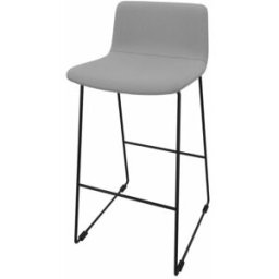 Leaderburo Tabouret en tissu pieds noir Mokky Marron, gris foncé, orange, mauve, vert, bleu ciel, turquoise, bleu gris, gris ou anthracite