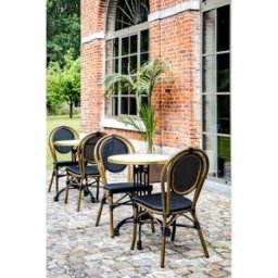 Restoflex Plateau stratifié avec cerclage Ø 60cm pour table de terrasse Wilfried Marbre, marrakesh ou noir