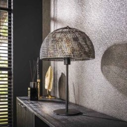 Vivabita Lampe à poser contemporaine en métal brun/noir Izzy Brun/noir