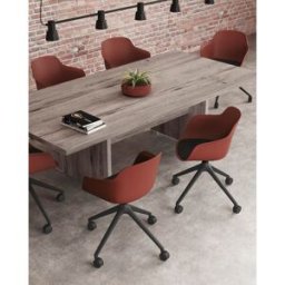 Leaderburo Chaise de réunion pivotante pieds noirs en polypropylène Wendy Blanc, rose, vert, bordeaux, bleu, noir ou marron