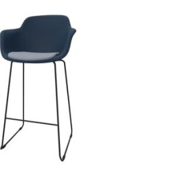 Leaderburo Tabouret en polypropylène pieds noirs Wendy Blanc, rose, vert, bordeaux, bleu, noir ou marron