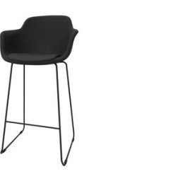 Leaderburo Tabouret en polypropylène pieds noirs Wendy Blanc, rose, vert, bordeaux, bleu, noir ou marron