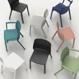 Leaderburo Chaise d'accueil empilable monocoque en polypropylène Likie Blanc, noir, rose, vert, turquoise, bleu ou gris