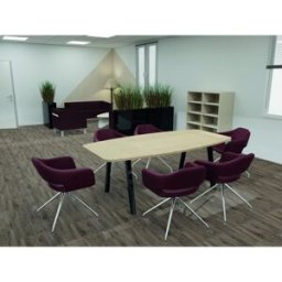 Matelpro Table tonneau de réunion pieds métal Skyline Blanc, gris, argile, hêtre, nebraska, chêne fil, timber ou cèdre