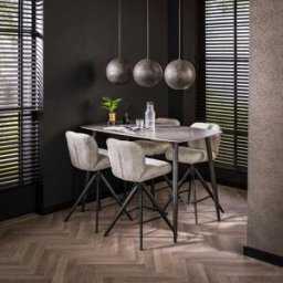 Vivabita Table haute de bar en céramique gris clair naturel Albane Gris clair