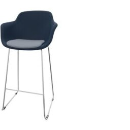 Leaderburo Tabouret en polypropylène pieds chromés Wendy Blanc, rose, vert, bordeaux, bleu, noir ou marron