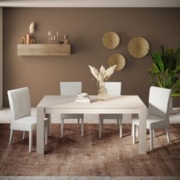 Balias Home Table de salle à manger extensible coloris cachemire Rosine Cachemire