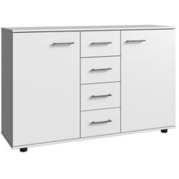 Deladeco Commode adulte contemporaine blanche Palmira Blanc