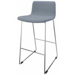 Leaderburo Tabouret en tissu pieds chromés Mokky Marron, gris foncé, orange, mauve, vert, bleu ciel, turquoise, bleu gris, gris ou anthracite