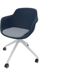 Leaderburo Chaise de réunion pivotante pieds blancs en polypropylène Wendy Blanc, rose, vert, bordeaux, bleu, noir ou marron