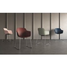 Leaderburo Chaise d'accueil en polypropylène pieds chromés Wendy Blanc, rose, vert, bordeaux, bleu, noir ou marron