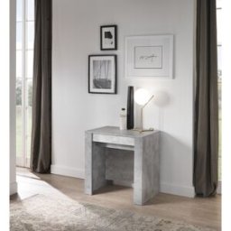 Vivabita Table console extensible contemporaine Eleonore Béton, pin blanc, cachemire, chêne pero, anthracite, blanc laqué brillant ou chêne mercure