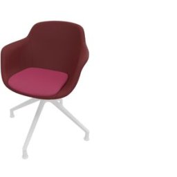 Leaderburo Chaise de réunion pivotante pieds blancs en polypropylène Wendy Blanc, rose, vert, bordeaux, bleu, noir ou marron
