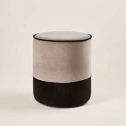 MADURA Pouf Noe Ron massa cendre et noir - MARRON Ø35xH42 cm