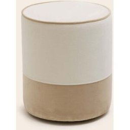 MADURA Pouf Noe Dalila ivoire et beige chic - BEIGE Ø35xH42 cm