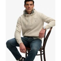 Superdry Homme Sweat à Capuche Avec Logo Brodé Monogram Cream Taille: M