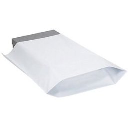 Cenpac Pochette plastique opaque 80 µ à soufflet de fond - 485 x 320 mm