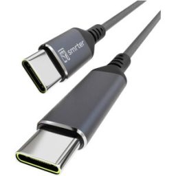 Smrter Câble USB-C USB 2.0 USB-C® mâle, USB-C® mâle 0.40 m anthracite avec fonction OTG, rond, gaine textile SMRTER_SPEEDY100_S_AT