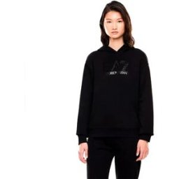 Giorgio Armani Ea7 Emporio Armani Sweat à Capuche Train Logo Series Fancy Strass Black / Black L Femme