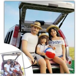 Ocadeau Tableau photo figurine en briques
