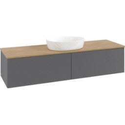 Villeroy und Boch Meuble vasque Villeroy & Boch Antao L36111GK 160 x 36 x 50 cm, plan vasque couleur chêne miel, laque anthracite mate