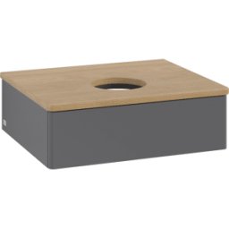 Villeroy und Boch Meuble vasque Villeroy & Boch Antao K07011GK 60 x 19 x 50 cm, plan vasque couleur chêne miel, laque anthracite mate